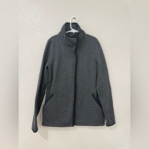 Ivivva Lululemon Girls Business Wrap Jacket Fleece Lined Size 8-9 Gray